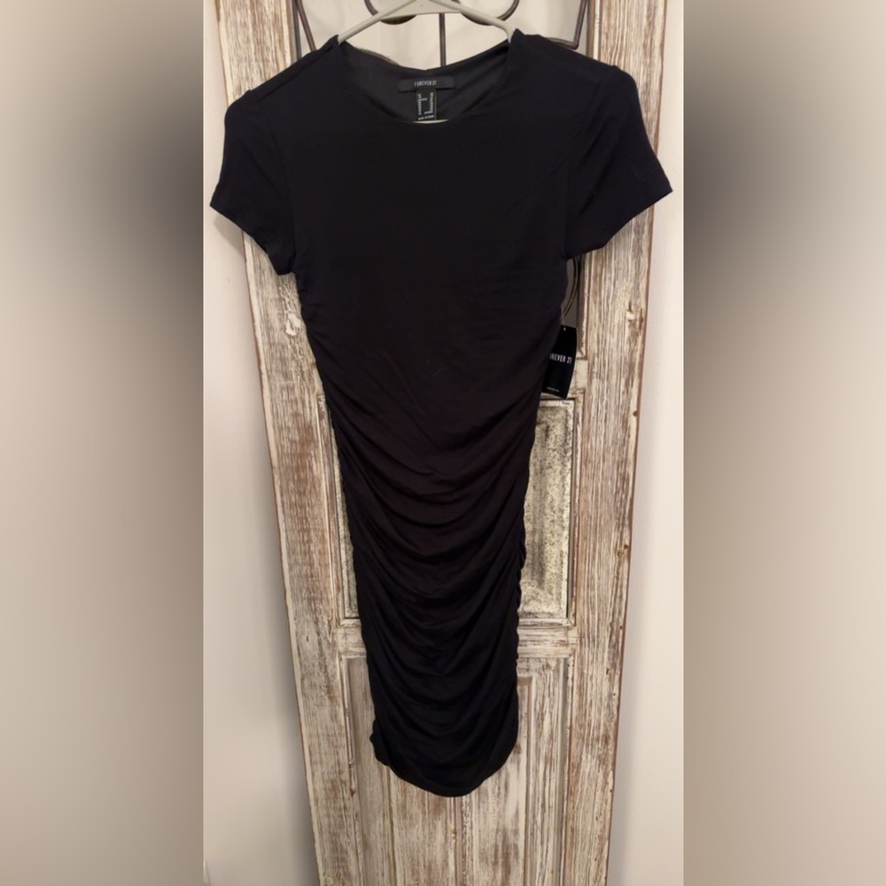 Ruched black dress